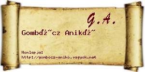 Gombócz Anikó névjegykártya